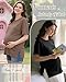 Riyiper 4 Pack Women's Maternity T Shirts, Short Sleeve Split Side Pregnancy Tee Tops Casual Loose Crewneck Maternity Clothes(Black, Light Heather Gray, White, Coffee,Medium)