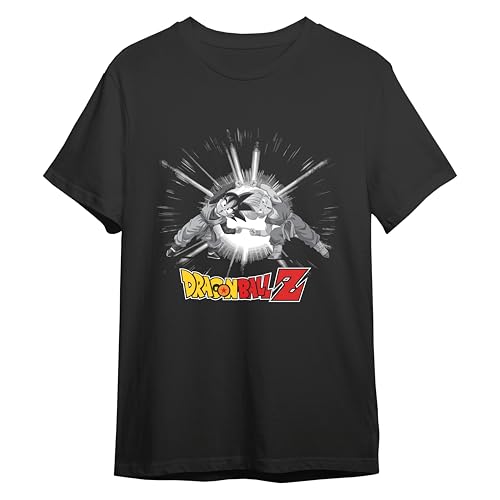 Comic Studio Dragon Ball Z Goten & Truns Black Short Sleeve T-Shirt, Negro, L Unisex