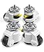 HOLKIE Leveling Stem Casters Set of 4 Heavy Duty Retractable Caster Wheels, 1/2