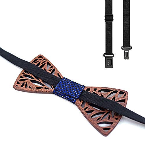 Corbata de moño de madera elegante para hombre con set en caja miniatura 3