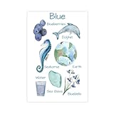 Póster educativo de aprendizaje de color natural, decoración de habitación infantil, 4 lienzos, decoración de dormitorio, paisaje, oficina, habitación, regalo, 30 x 45 cm