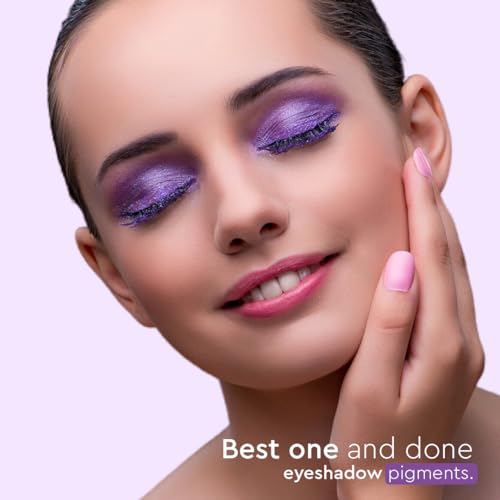 C2P Pro Eyeshadow Pigment for Eye Makeup - 2g | Long-Lasting and Highly Pigmented Loose Precious Pigments with Metallic Effect | Cosmetics For Women and Girls (Mid Night 10, 02 Gram)