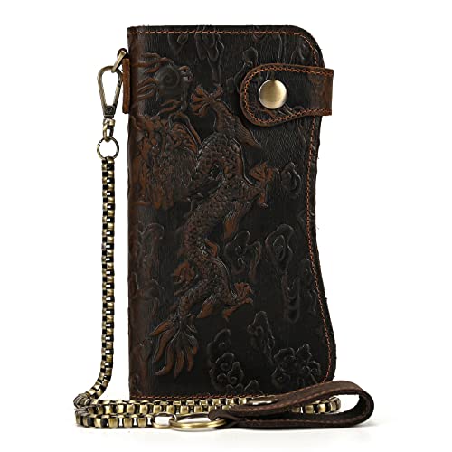 Portefeuille long en cuir véritable LUUFAN, le cadeau vintage parfait pour homme
