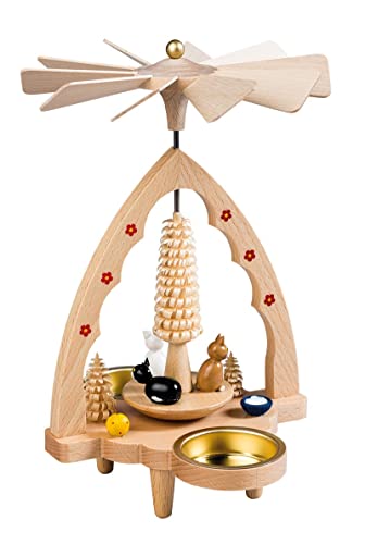 Piramide Natalizia per lumini dei Monti Metalliferi Richard Glässer Seiffen Katzen, 16381