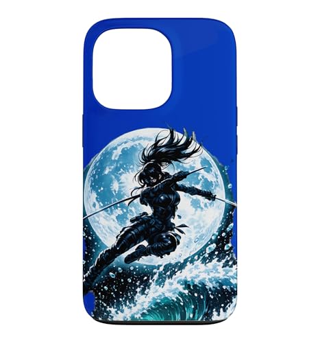 Female Anime Ninja Warrior with Swords Under Full Moon �X�}�z�P�[�X iPhone 13 Pro �p