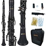 KAYATA B Flat Clarinet with Black Ebonite Body, New Black Nickel Plated Keys Adjustable Thumb Rest w