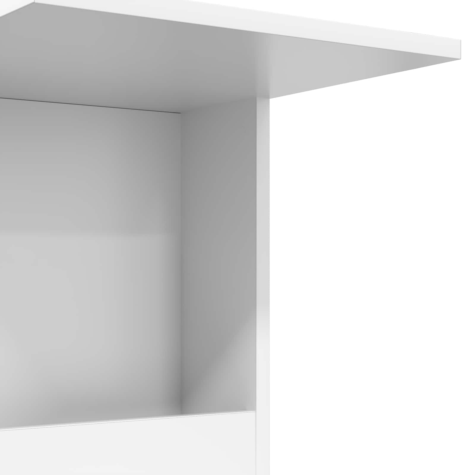 Mesa auxiliar blanca de madera con 4 ruedas, 40 x 35 x 60 cm, para salón, dormitorio, pasillo, balcón, oficina, sofá y cama con diseño moderno