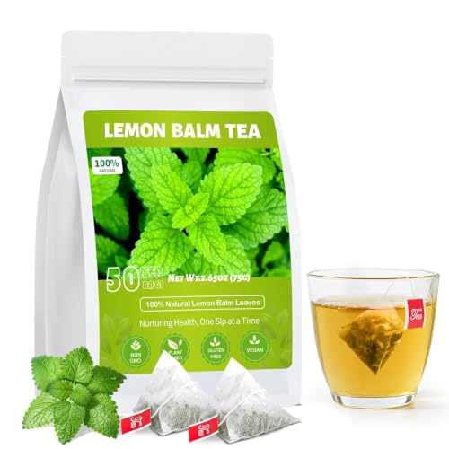 Lemon Balm Tea, Natural Lemon Balm Herbal Tea Bags for