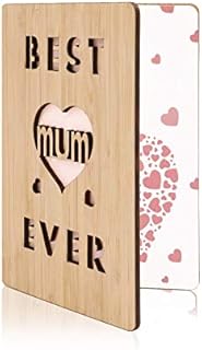 Mother's Day Card-Mum Birthday Card -Best Mum Ever Wooden Card for Mum - Gifts for Her