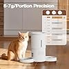 Distributore Automatico Cibo Gatti 2 Ciotole: 5L Distributore Automatico Cibo Cane con Timer WiFi 2.4G per Crocchette - Design Doppia Ciotola per Famiglie con Più Gatti & Cani - Bianco