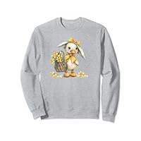 Cute Duckling with Yellow Wellington Boots Kids Sweatshirt