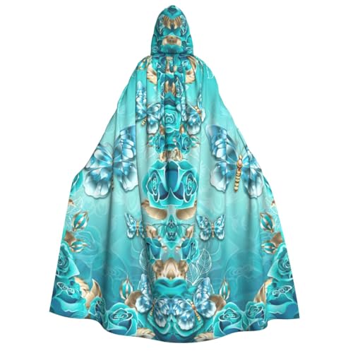 Cape à capuche bleu clair EdWal costume papillon pour cosplay et fête d'Halloween adulte