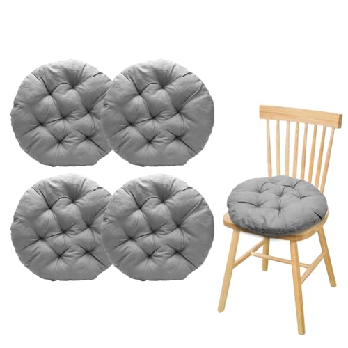 XUTUUDID 4er Set Stuhlkissen Rund 40x40x3cm, Bodenkissen Rund, Stuhlauflage für Indoor & Outdoor...