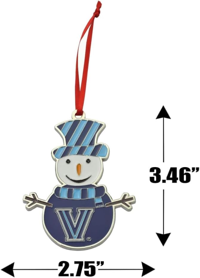 Villanova Wildcats Snowman Metal Christmas Ornament - Image 2