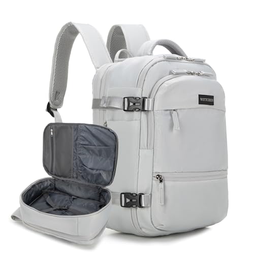 WITTCHEN Cabin Backpack Laptop Backpack Hand Luggage City Backpack Work Backpack Adjustable Shoulder Straps Hip Belt Polyester, Cream, Flex (40 x 30 x 20 cm), Casual