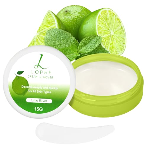 LOPHE Removedor de Adhesivo para Pestañas, 15 g Removedor de Maquillaje de Ojos, Removedor de Adhesivo En Crema para Extensión de Pestañas de, Adecuado para Personas Con Ojos Sensibles, Aroma a Lima