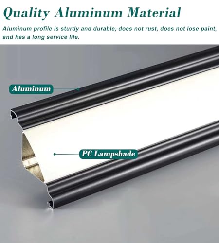Diffuseur LED de plafond noir et bandeau de lumière indirecte pour moulure 24m
