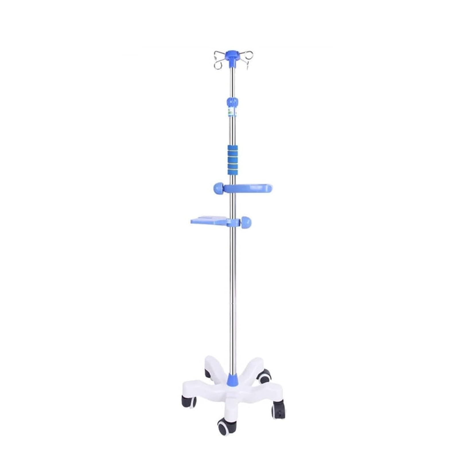 Portasueros con ruedas, soporte médico portátil for intravenosos, con altura ajustable, 4 ganchos y 5 ruedas Postes IV