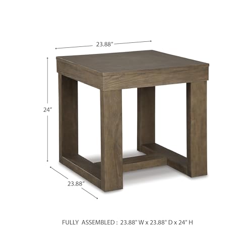 Image of Signature Design by Ashley Cariton Contemporary Oversized Square End Table, Grayish Brown
