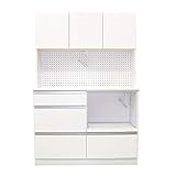 ダイニングボード キッチンボード 食器棚 幅120cm 120 食器 ミラノ k35-1 (ホワイト) モイス ハイタイプ キッチン収納 レンジ台 日本製 開梱設置