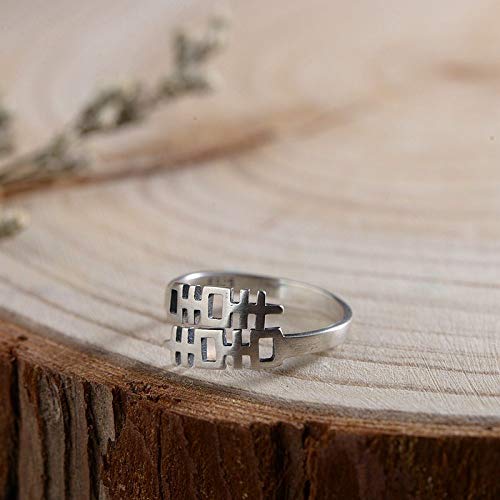 Bague réglable pour femmes en argent S925 rétro - 4