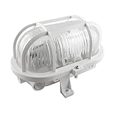 LED Kellerleuchte Dachbodenleuchte Kellerlampe Wandlampe Garagenleuchte IP44 E27-230V oval weiß KL2 (Mit LED Leuchtmittel)