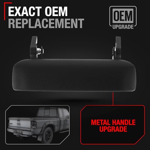 Image of T1A Tailgate Handle Upgraded Metal - Compatible with 1998-2011 Ford Ranger - Textured Black - OEM 1L5Z9943400AAA, 1L5Z-9943400-AAA, 1L5Z 9943400-AAATEX, 77872, FO1915109