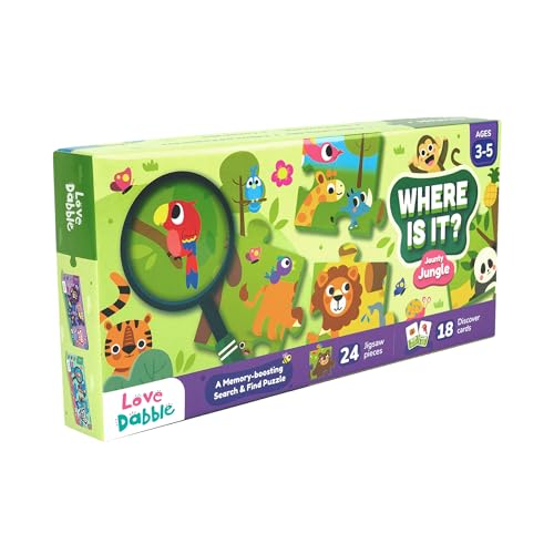 LoveDabble Search and Find Puzzle - Jaunty Jungle | Toddler Puzzles Ages 3-5