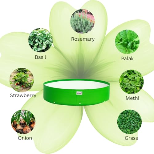 Image of HDPE UV Treated 340 GSM Plant Growing Bags for Terrace Gardening Easy to Use 18 x 06 Inch - Pack of 5