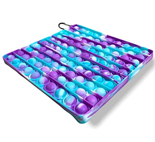 Pop It Big Size Quadrado Tie Dye Roxo e Verde Fidget Toy Brinquedo Antistress Bolha Mundo Xpress……