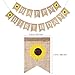 BESTOYARD Birthday Bunting Banner Decorative Burlap Banner Linen Swallowtail Pull Flag Party Supplies (Happy Birthday Letters Sunflower Pattern)