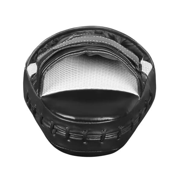 FightX Curved Boxing Mitts and Pads Leather Boxing Training Equipment MMA Focus Kickboxing Muay Thai Punch Speed Training Boxing Pads for Kids, Men & Women (White)