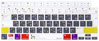 MOSISO Keyboard Cover Compatible withMacBook Air 13.6 M2 A2681 2022 2023 & Compatible with MacBook Pro 14/16 M2 M1 A2779 A2442 A2780 A2485 2023-2021, Silicone Skin, Mac OS X Shortcut UK/EU, White