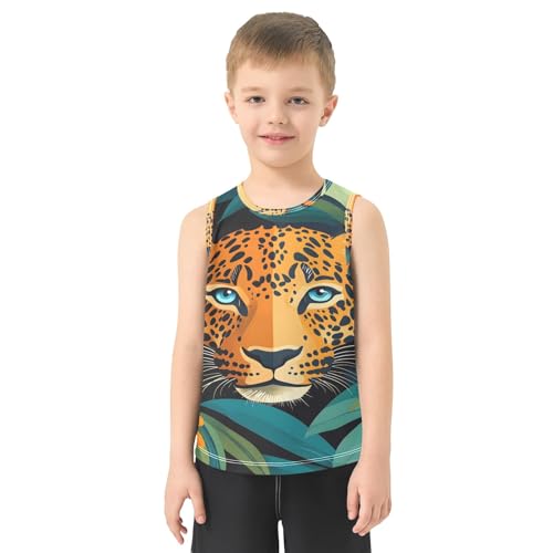 Boys' Tank Top Shirt Leopard in Jungle Sleeveless T-Shirts2