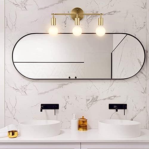 BAODEN Brushed Brass Bathroom Wall Sconce 3 Lights Vanity Modern Industrial Wall Lamp Pole Wall Mount Lighting FixtureGold Color