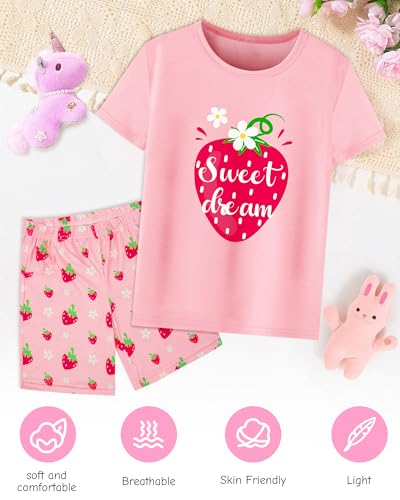 Girls Pajamas Short Sleeve Toddler Girls Summer Short Sets Sleepwear Clothes Sets Girls Pajamas Size 3-104