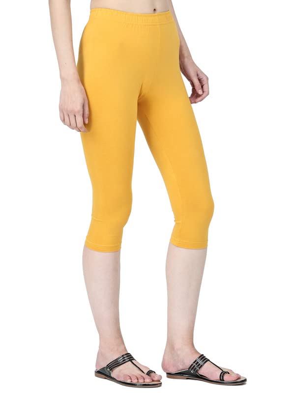 Image of Robinbosky Premium Stretchable Cotton Capri Legging for Women | Suitable for Formal wear & Casual wear | High-End Elastic Makes. The Leggings Squat Proof and Durable for Travel, Yoga, & Workout.