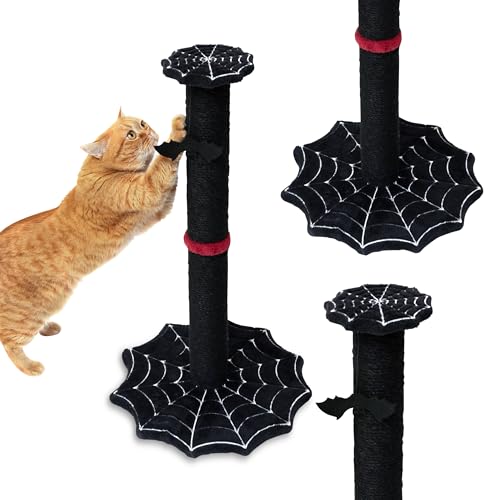 Rascador para gatos estilo gótico con base y juguetes temáticos miniatura 1