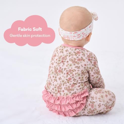 pureborn Baby Girl Sleeper Viscose from Bamboo Zipper Footies Floral 0-3M