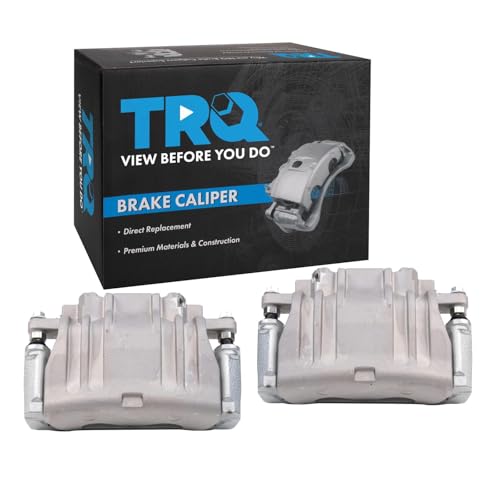Image of TRQ Front Brake Caliper Set Zinc Coated Brackets Compatible with 2012-2020 Chrysler 300 Dodge Challenger Charger