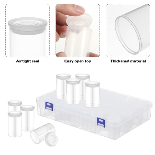 Image of 48 Packs Plastic Film Canister Holders with Storage Box 33mm Empty Camera Reel Storage Case with Lids StorageContainers for Small Accessories