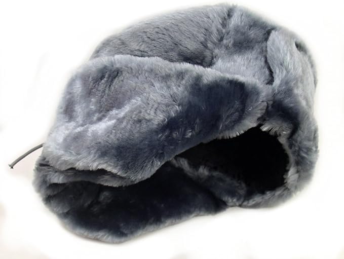 Image of Winter Fur Ushanka Russian Hat with Secret Pocket and Removable RED Star Emblem