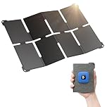 BigBlue Portable 25W Solar Charger [Pocket-Size], Folding Solar Panel with USB-A and USB-C Ports, IP68 Waterproof Solar Panel for Backpacking Compatible with Cellphones, Tablets, Power Bank