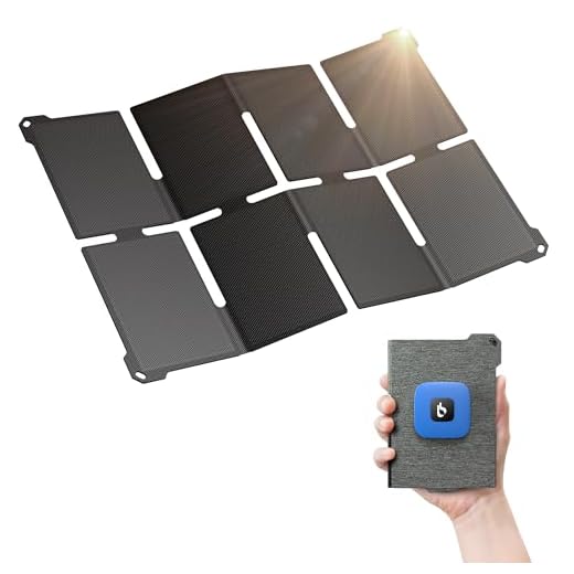 BigBlue 36W Panneau Solaire Portable PD20W, Chargeur Solaire Pliable (USB C + USB A +20V DC Sortie) pour Camping, Charge Rapide, IP54, Compatible avec Téléphone Portable, iPad, 20V Batterie etc.
