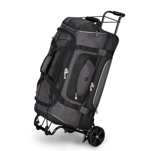 Carrito plegable negro para equipaje, altura ajustable 39" miniatura 3