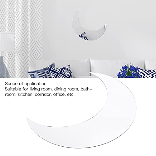 Buachois Wandspiegel 34 x 25,5 cm Acryl Wandaufkleber Mondform Verandaspiegel Wanddeko, Retro Wand Kunst Wandbehang für Wohnzimmer, Flur, Schlafzimmer(Splitter)