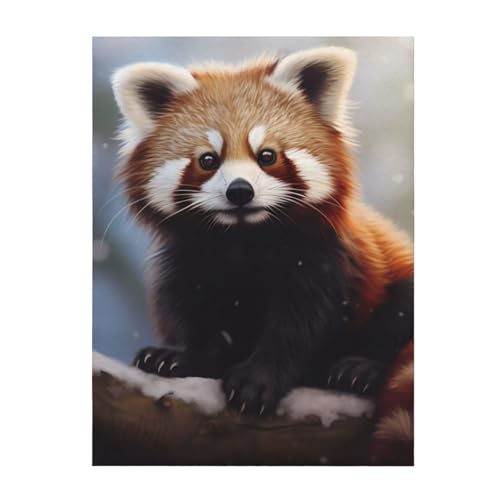 Couverture panda rouge 152x127cm plaid canapé jeté de lit doux - 2