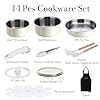 EVOFAR 14 pcs Stainless Steel Cookware Set, Detachable Pots and Pans Set with Removable Handle, Non Toxic Space Saving RV Camping Cookware Set, Induction Cookware, Dishwasher & Oven Safe, White #1