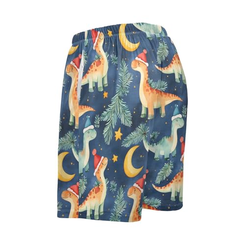 Blue Rainbows Clouds White Mens Pj Bottoms Soft Mens Pajama Shorts with Pockets3