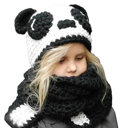 Preisvergleich Produktbild Tacobear Wintermütze Schalmütze Strickmütze Schlupfmütze für Kinder Junge Mädchen Tier Mütze Gestrickter Mütze Kindhut Kindmütze Schals Kapuze Beanie Mützen (Panda)